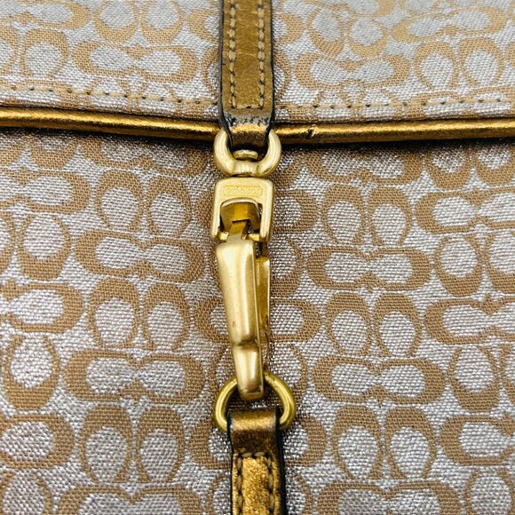 Coach Gold Metallic Signature Evening Bag No F3J - 6380 - Picture 5 of 14